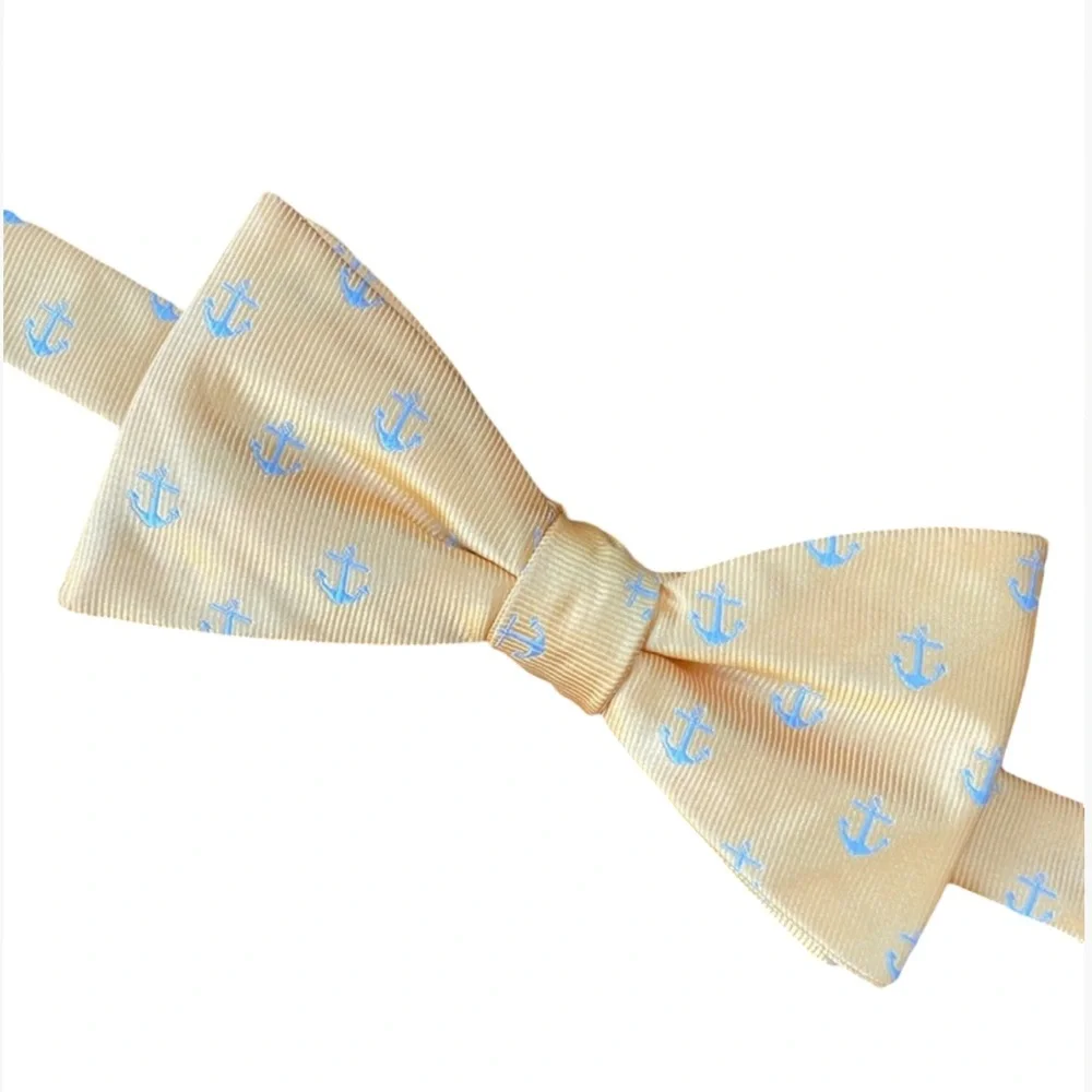 Stafford Nautical Anchor Pre-tied Yellow Bow Tie Neck Tie